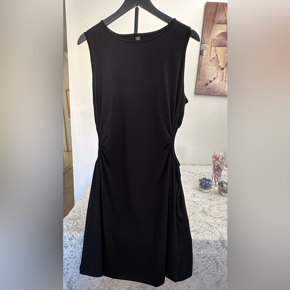 NWT SHEIN Curve 0XL Black Backless Dress Sexy Minimalist Night Out Party